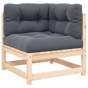 vidaXL Canap&eacute; d'angle de jardin coussins anthracite Bois de pin massif