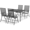 vidaXL Ensemble &agrave; manger de jardin 5 pcs anthracite acier