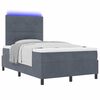 vidaXL Lit &agrave; ressort LED avec matelas Gris fonc&eacute; 120 x 200 cm tissu