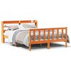 vidaXL Cadre de lit et t&ecirc;te de lit sans matelas cire marron 120x190 cm