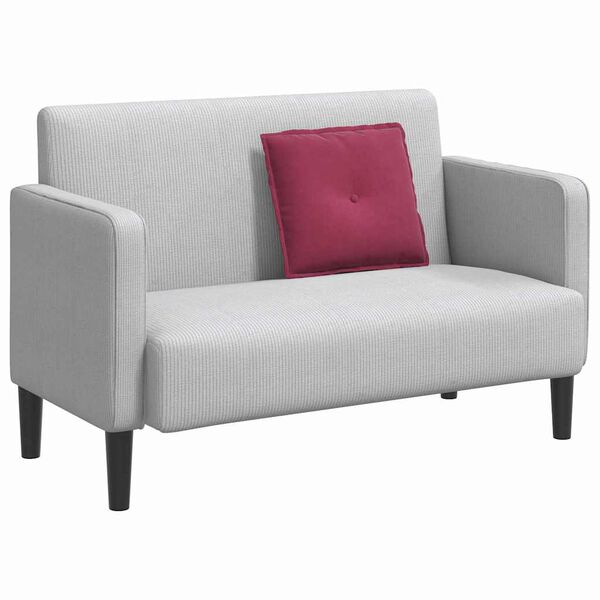 vidaXL Coussin de Dos Bordeaux 50 x 45 cm Tissu en velours c&ocirc;tel&eacute;