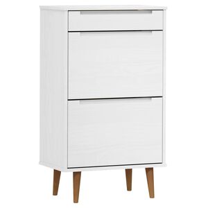 vidaXL Armoire &agrave; chaussures MOLDE Blanc 59,5x35x103 cm Bois de pin