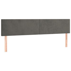 vidaXL T&ecirc;tes de lit Gris fonc&eacute; 160x5x78/88 cm Velours