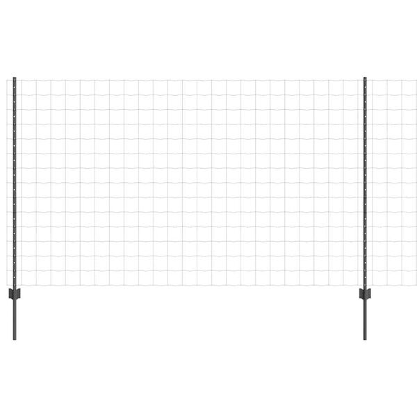 vidaXL Clôture avec poteau Gris 1,4 x 10 m Acier et PVC