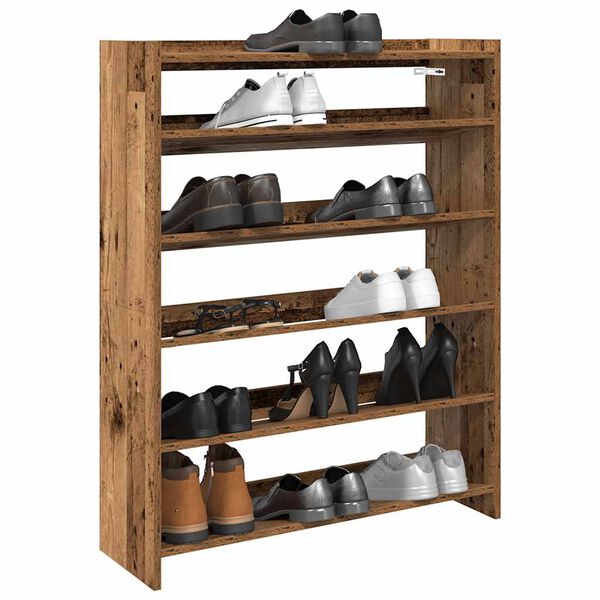 vidaXL &Eacute;tag&egrave;re &agrave; chaussures vieux bois 80x25x100 cm bois d'ing&eacute;nierie