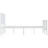 vidaXL Cadre de lit m&eacute;tal sans matelas et pied de lit blanc 120x200 cm