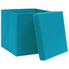 vidaXL Boîtes de rangement avec couvercles 4 pcs 28x28x28cm Bleu azuré