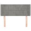 vidaXL T&ecirc;te de lit avec oreilles Gris clair 103x16x78/88 cm Velours