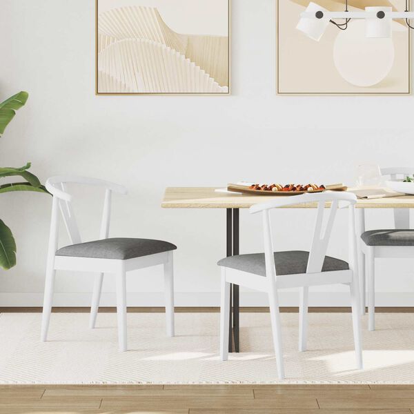 vidaXL Chaise de salle &agrave; manger 2 pcs Blanc et Gris
