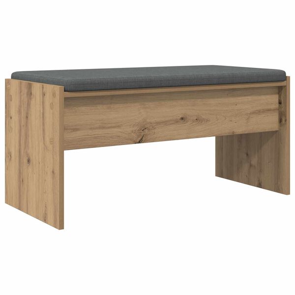 vidaXL Banc d'entr&eacute;e avec coussin Ch&ecirc;ne artisanal 83 x 38 x 40 cm