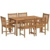 vidaXL Ensemble de salle &agrave; manger de jardin 7 pi&egrave;ces 150 x 90 cm en bois de teck massif