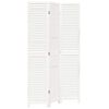 vidaXL Cloison de s&eacute;paration 3 panneaux blanc bois de paulownia massif