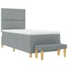 vidaXL Lit &agrave; ressorts avec matelas Gris clair 100 x 200 cm tissu