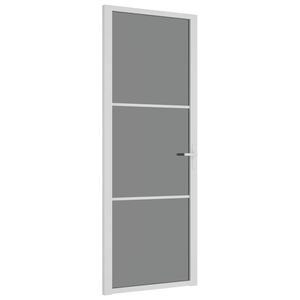 vidaXL Porte int&eacute;rieure 76x201,5 cm Blanc Verre ESG et aluminium