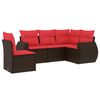vidaXL Ensemble de canap&eacute; de jardin 5 pcs avec coussins marron