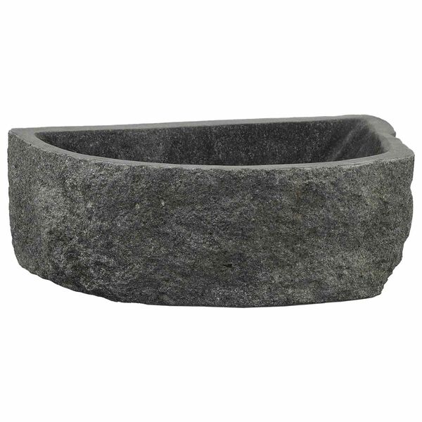 vidaXL Lavabo mural Gris 45 x 35 x 15 cm Pierre de rivi&egrave;re