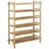 vidaXL Rack &agrave; chaussures avec &eacute;tag&egrave;re Naturel 6 niveaux Bambou