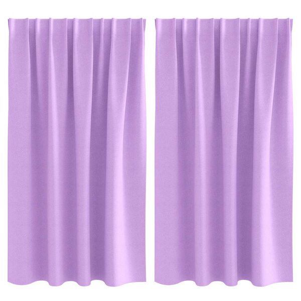 vidaXL Rideaux occultants avec anneaux 2 pcs Violet 140 x 140 cm