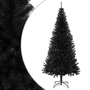 vidaXL Sapin de No&euml;l artificiel avec support noir 240 cm PVC
