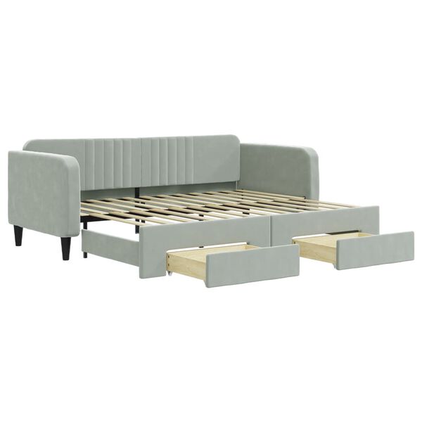 vidaXL Lit de jour avec gigogne et tiroirs sans matelas 90x200 cm