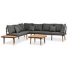 vidaXL Salon de jardin 4 pcs avec coussins Bois d'acacia solide