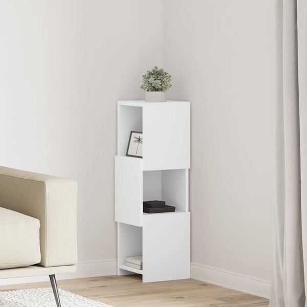 vidaXL Meuble d'angle 25,5x25x80cm Bois d'ing&eacute;nierie