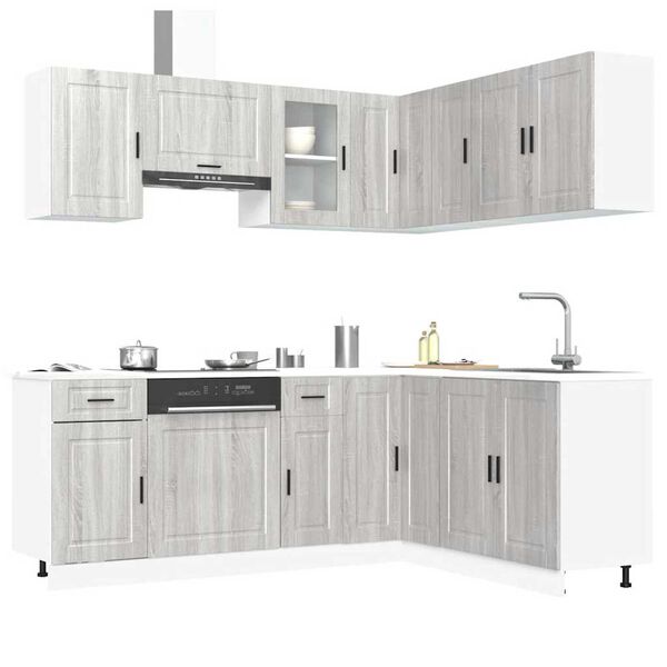 vidaXL Ensemble d'armoires de cuisine 11 pcs Porto bois d'ing&eacute;nierie