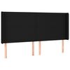 vidaXL Sommier &agrave; lattes de lit matelas et LED Noir 180x200 cm Tissu