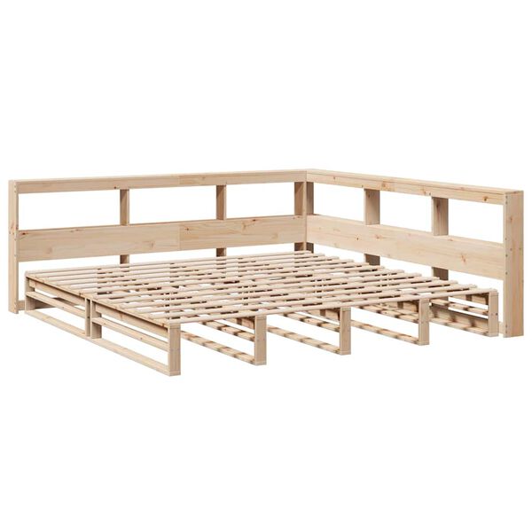 vidaXL Lit biblioth&egrave;que sans matelas 200x200 cm bois massif de pin