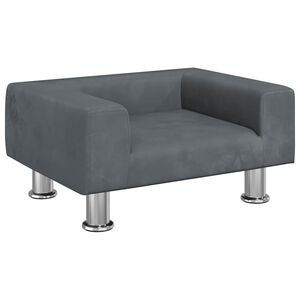 vidaXL Lit pour chien gris fonc&eacute; 50x40x26,5 cm velours