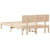 vidaXL Cadre de lit avec t&ecirc;te de lit Naturel 120 x 190 cm Pin massif