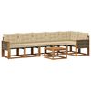 vidaXL Ensemble de canap&eacute;s d'ext&eacute;rieur 7 pcs Naturel et Beige