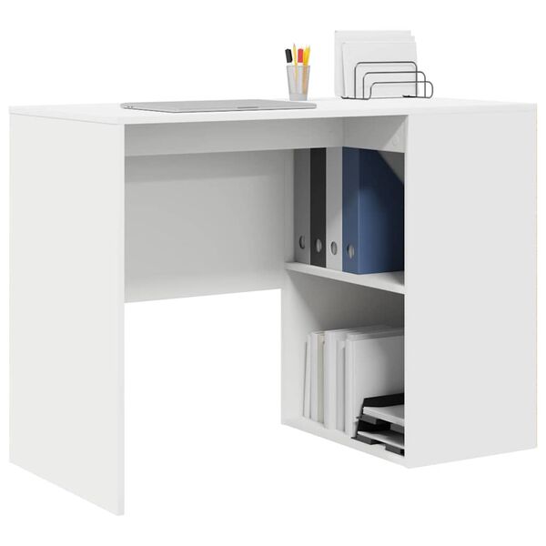 vidaXL Bureau avec étagère Blanc 102 x 50 x 75 cm Bois d'ingénierie