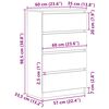 vidaXL Buffet Noir 60x35x98,5 cm Bois d'ing&eacute;nierie