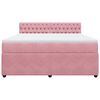 vidaXL Sommier &agrave; lattes de lit avec matelas Rose 180x200 cm Velours