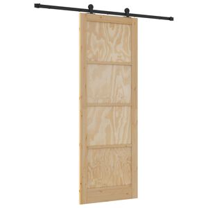 vidaXL Porte coulissante Naturel et noir 83 x 232 cm