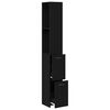 vidaXL Cabinet de salle de bain avec porte Ch&ecirc;ne noir 25 x 25 x 170 cm