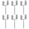 vidaXL Piquets de cl&ocirc;ture 6 pcs Argent&eacute; 12x6x30 cm Acier galvanis&eacute;