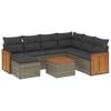 vidaXL Salon de jardin 8 pcs avec coussins gris r&eacute;sine tress&eacute;e