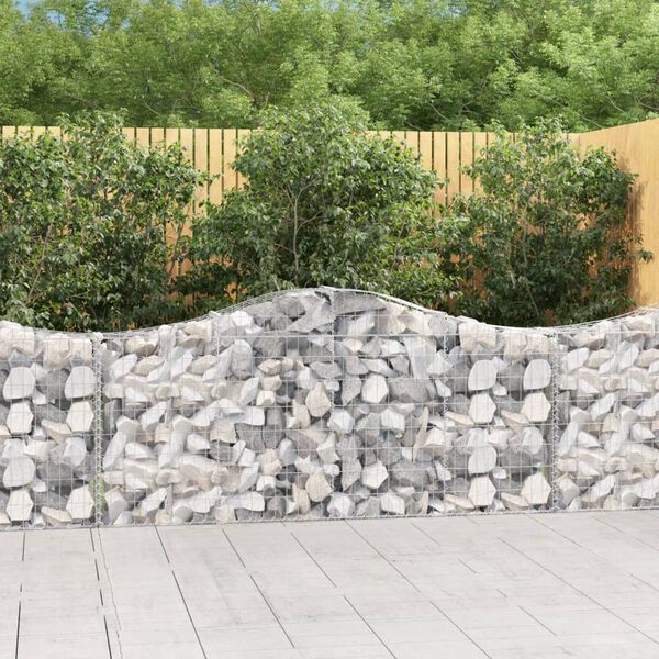 vidaXL Paniers &agrave; gabions arqu&eacute;s 15 pcs 200x30x80/100 cm Fer galvanis&eacute;