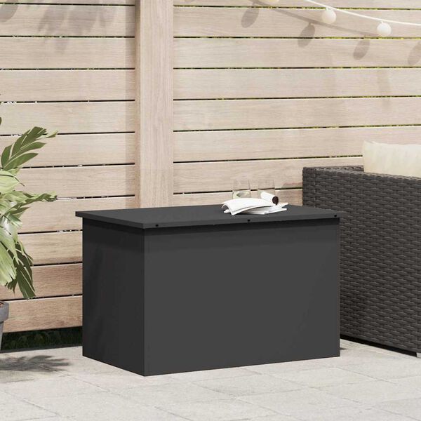 vidaXL Bo&icirc;te de Rangement Ext&eacute;rieure Noir 80 x 50,5 x 50 cm Acier