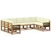 vidaXL Ensemble de canap&eacute;s d'ext&eacute;rieur 9 pc 9 place Naturel et Cr&egrave;me