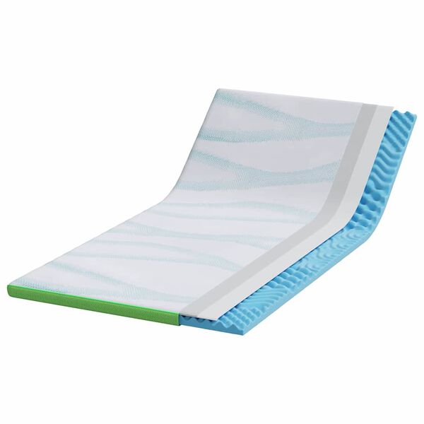 vidaXL Surmatelas Blanc et vert 90 x 190 cm Tissu Jacquard