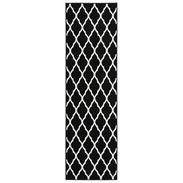 vidaXL Tapis BCF Noir et blanc 100x450 cm