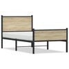 vidaXL Cadre de lit en m&eacute;tal sans matelas ch&ecirc;ne sonoma 90x200 cm