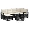 vidaXL Ensemble de canap&eacute; de jardin 7 pcs Noir polyrotin