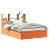 vidaXL Cadre de lit sans matelas cire marron 150x200cm bois pin massif