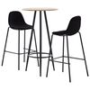 vidaXL Ensemble de bar 3 pcs Tissu Noir