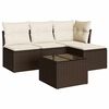 vidaXL Salon de jardin avec coussins 5 pcs marron r&eacute;sine tress&eacute;e