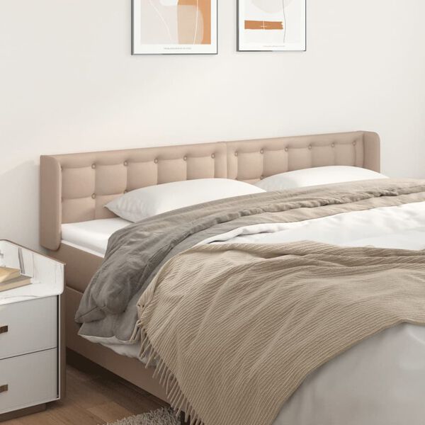 vidaXL T&ecirc;te de lit avec oreilles Cappuccino 183x16x78/88 cm Similicuir
